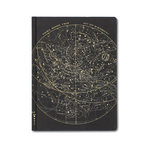 宇宙の星図をモチーフにした天文柄のハードカバーノート(A5+)