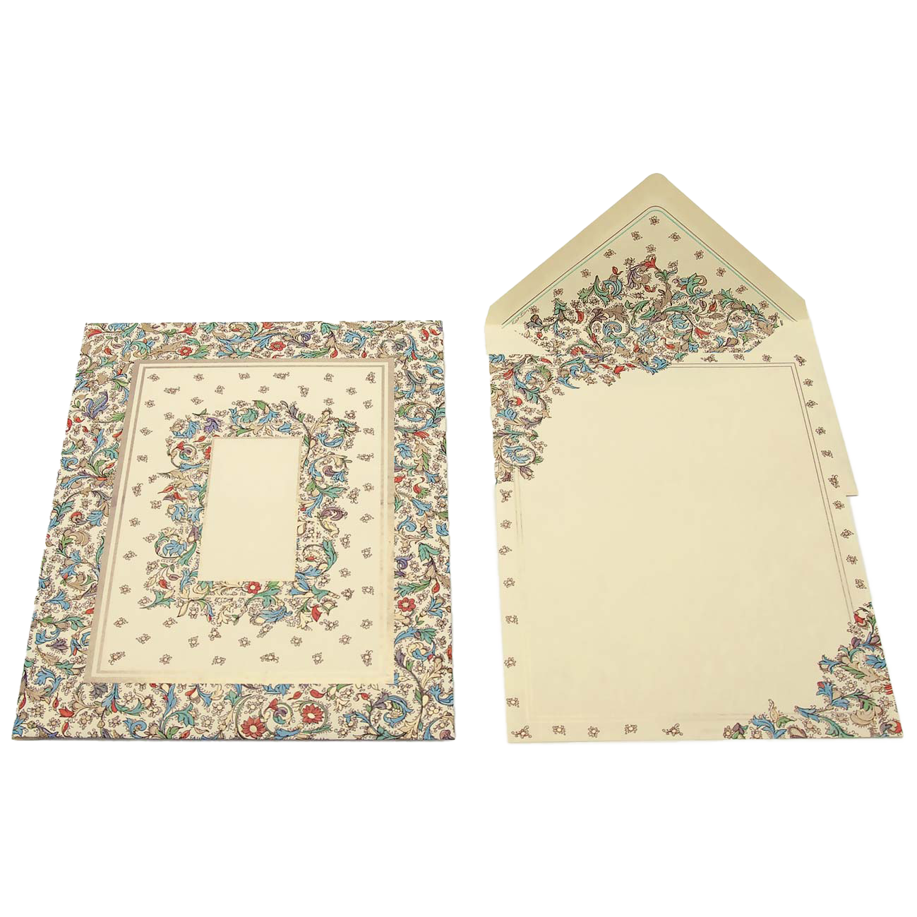 Kartos社のMedicea柄レターセット。ルネサンス装飾が施された便箋と封筒のクラシックなセット。