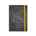 星座絵付き星図柄と黄色いバンドが印象的な天文ノート（A5+）