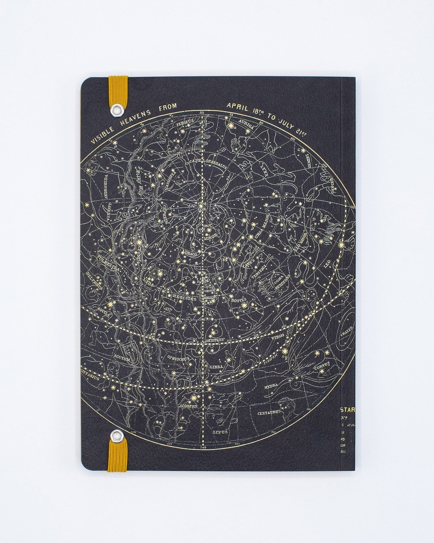 星図柄ノートの背面。背面までいっぱいに広がる星図柄が美しい。