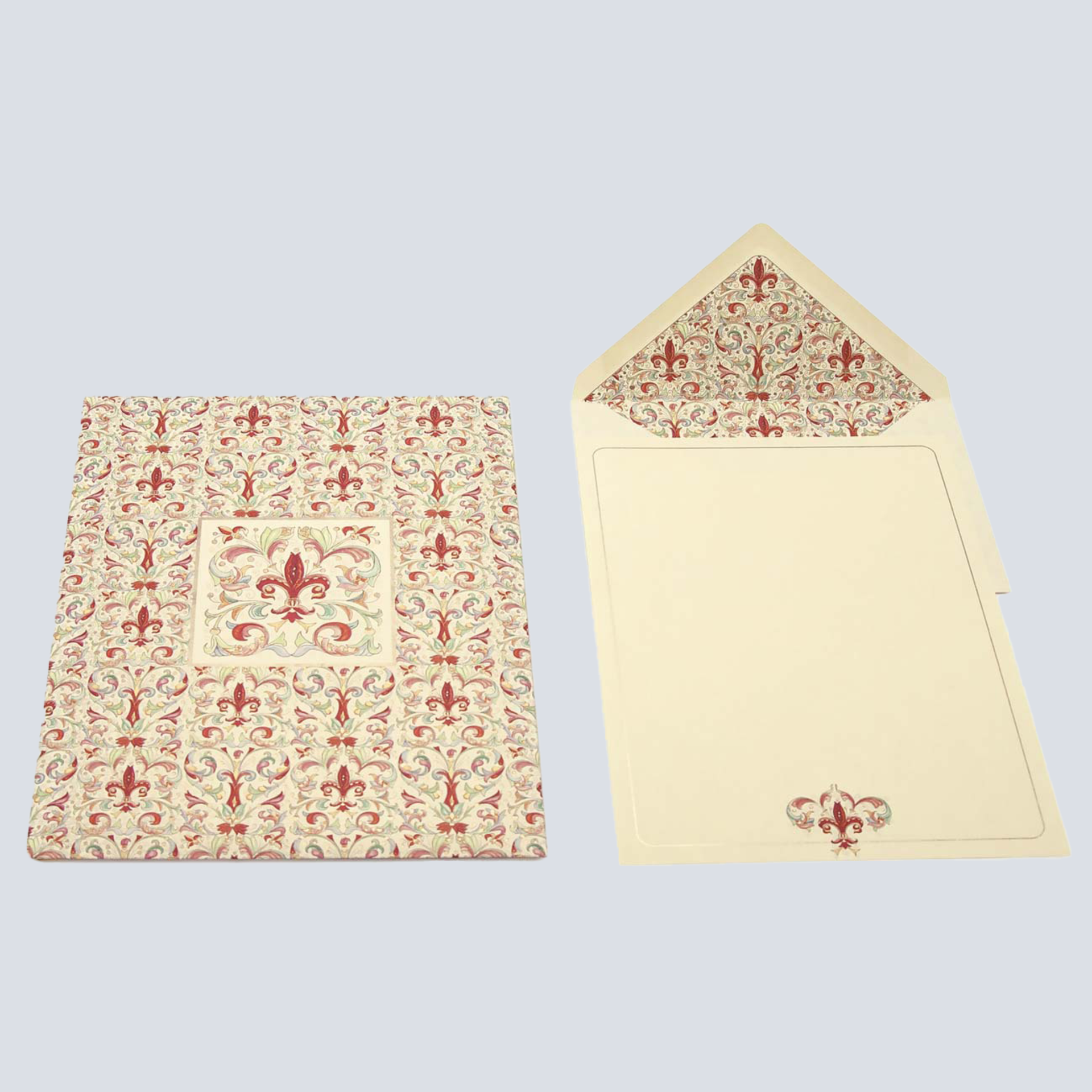 Giglio柄レターセット｜金粉印刷｜Kartos イタリア製便箋｜momerath