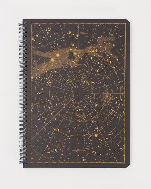 精緻な星図が描かれた表紙。リング綴じ仕様で大きく開ける