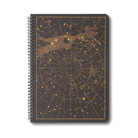 天の南極・北極を中心とした星図柄のスパイラルノート（A5+）