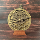 アストロラーベ 直径15cm ハルトマン作 平面図 真鍮製 精密天体図 星座彫刻 アンティーク仕上げ