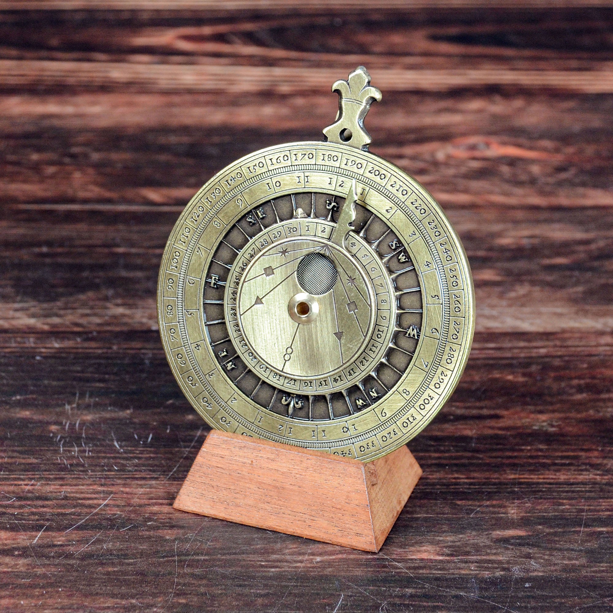 ノクターナル 星時計 潮汐計算機 真鍮製 北極星から夜間時刻測定 満潮干潮計算 航海天文器具