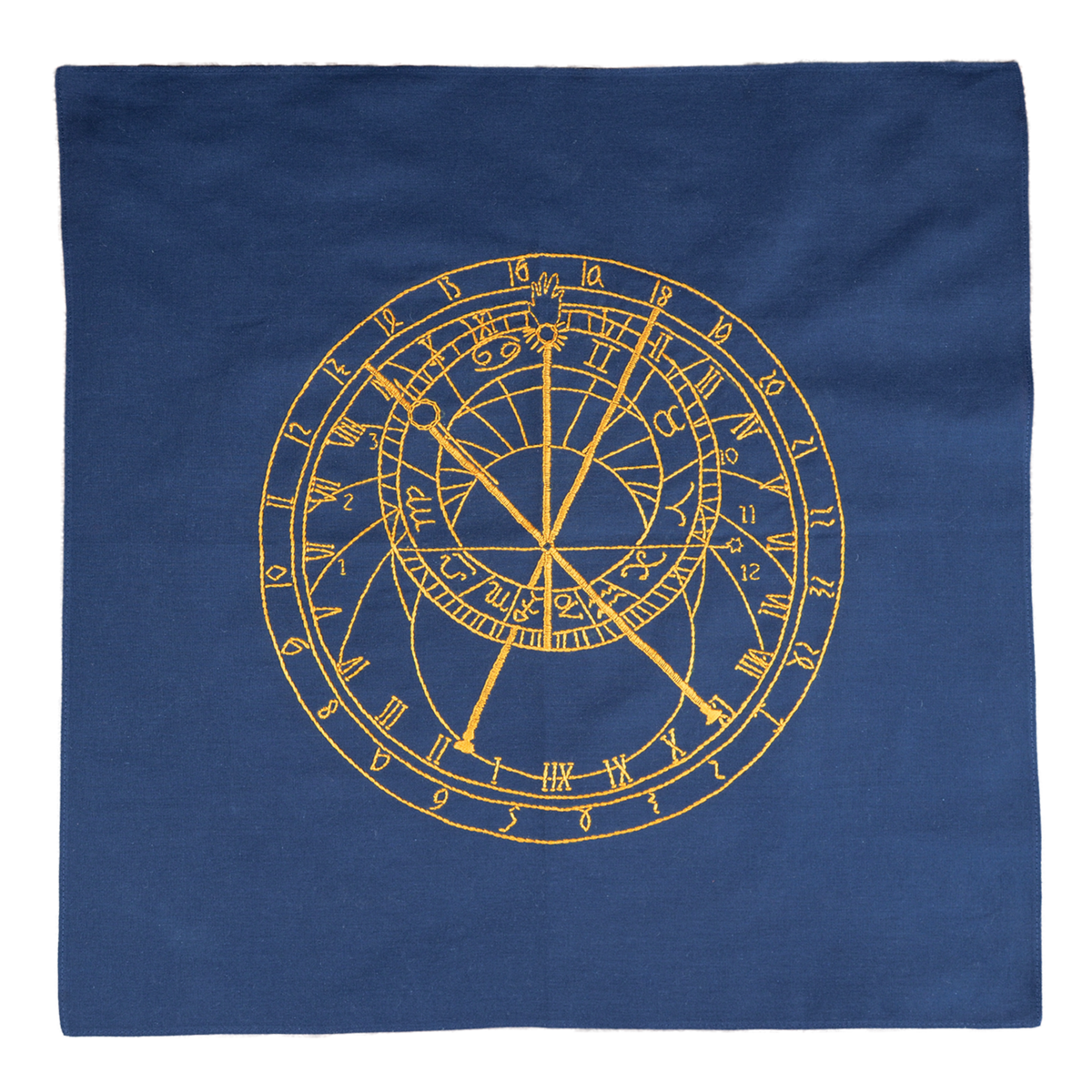 天文時計の刺繍ハンカチ｜プラハの天文時計 – momerath
